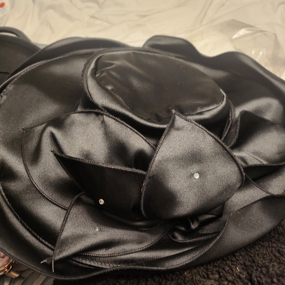 Hat gorgeous black Church hat w/ rhinestone - Picture 1 of 7